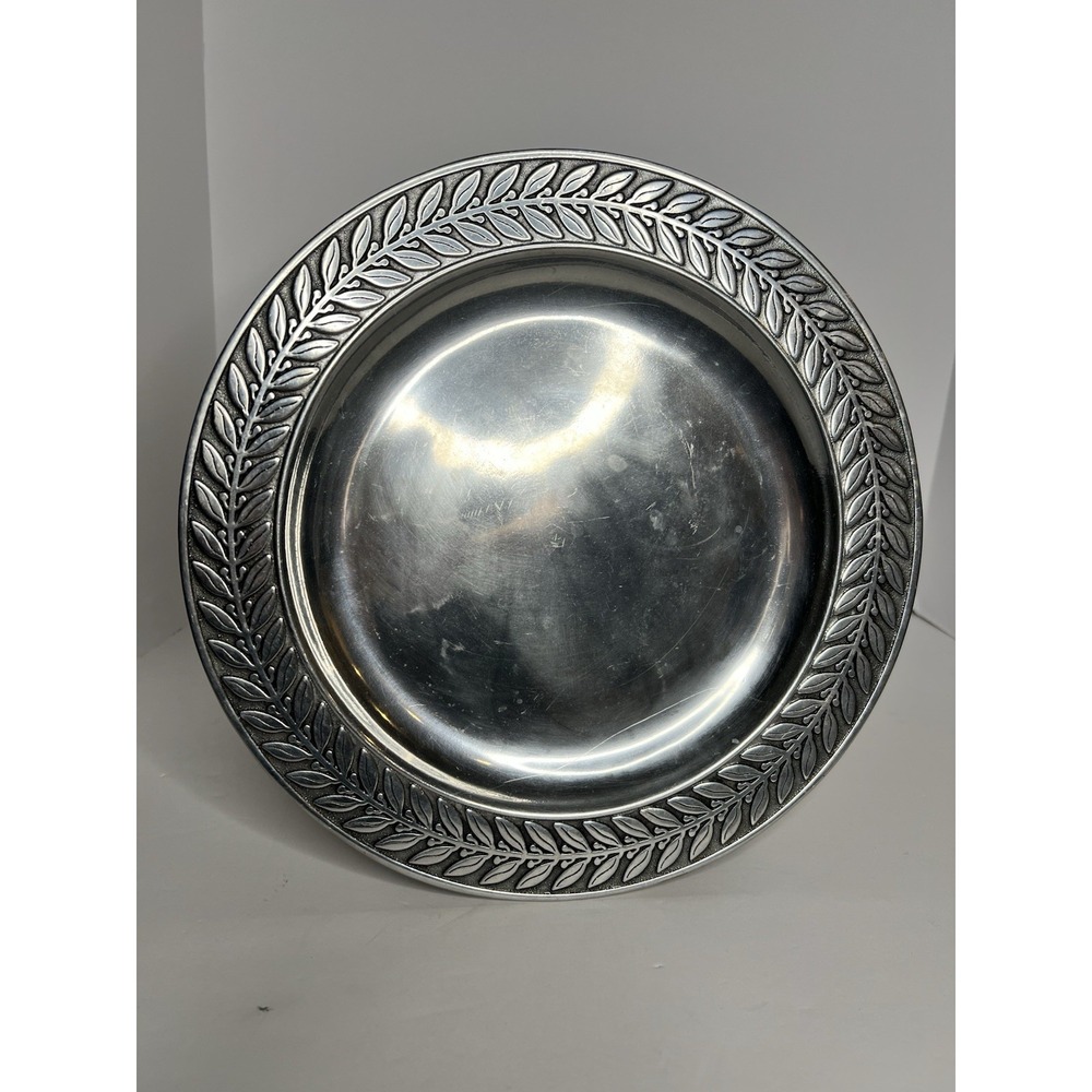 Wilton Armetale Laurelberry‎ Round Tray 12.25" Hand Crafted USA Pewter
